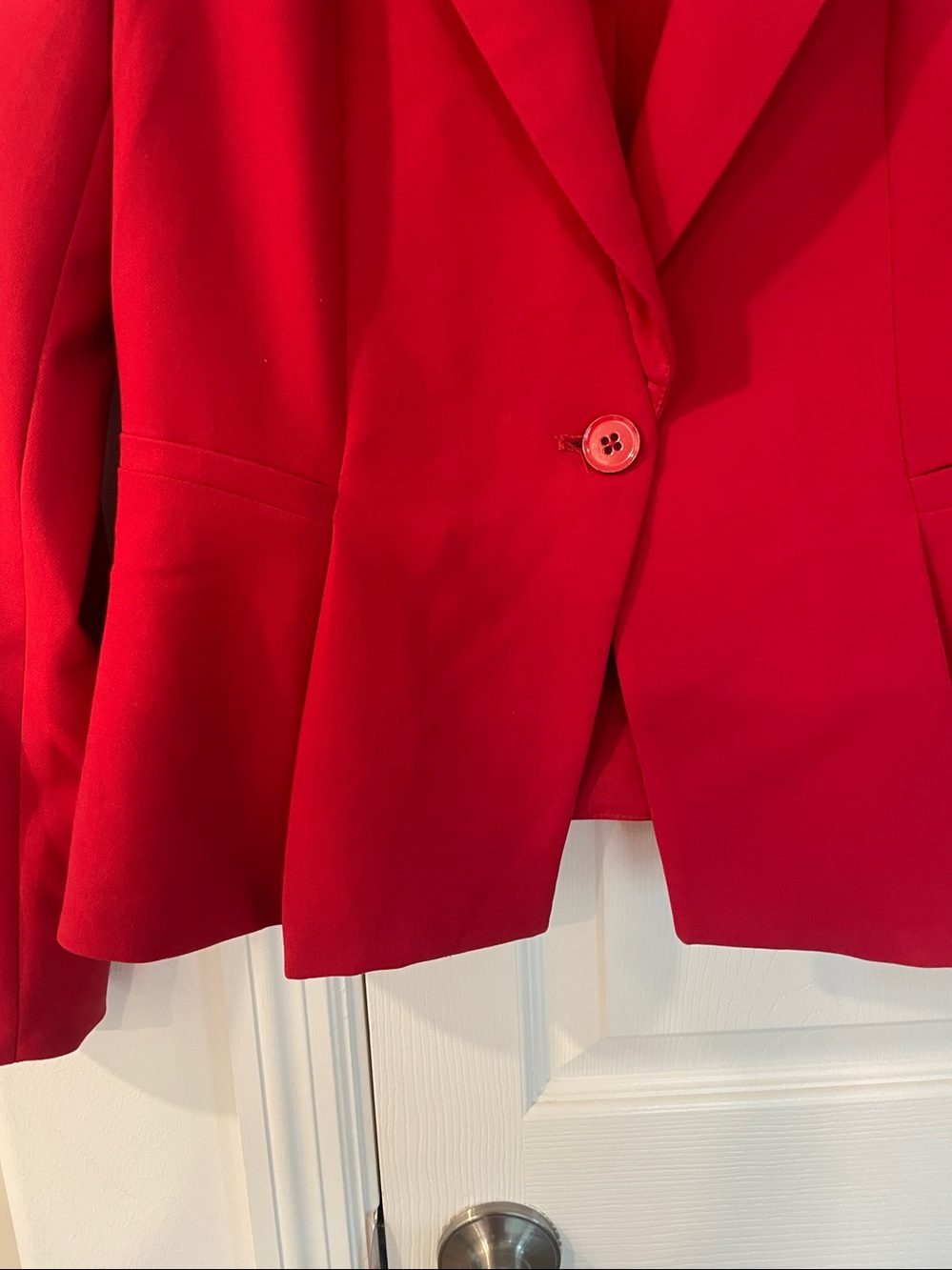 White House Black Market Red Peplum Single-Button Blazer sz 6 - Picture 3 of 6